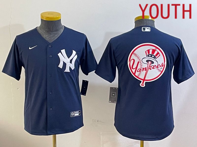 Youth New York Yankees Blank Blue Game 2024 Nike MLB Jersey style 120910->youth mlb jersey->Youth Jersey